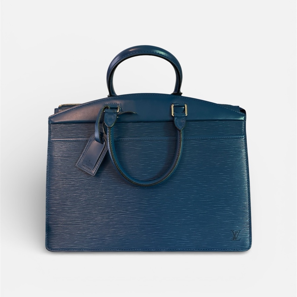 Louis Vuitton Blue Satchel BB Alma Riviera Epi Leather Handbag